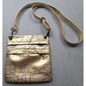 New York Subway Line Officially Licensed Brand Gold Purse Shoulder Handbag